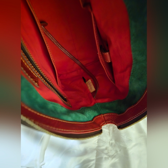 Euc Dooney & Bourke Red Fkorentine Leather Satchel With Pocket - Picture 9 of 11